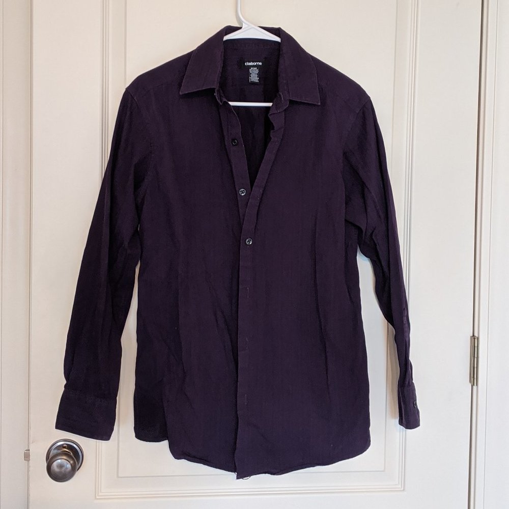 Clairborne Purple Button-Down Top